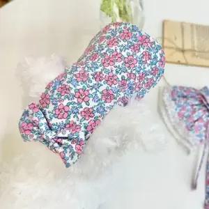 강아지 러블리 꽃무늬 셋업 썬캡 1P 리본 버킷햇 여름 WFHVY9D