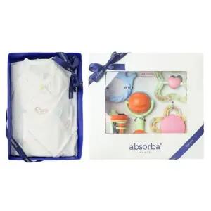 [갤러리아] (압소바출산,태교,배냇저고리세트)첼시배냇저고리+5종딸랑이세트(A1A-10112SET)