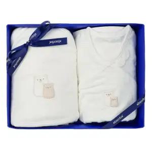 [갤러리아] (압소바출산,태교,신생아용품세트)베어디모달배냇슈트+속싸개세트(A2C-10106SET)