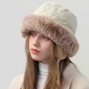 여자 귀달이 모자 리버시블 방한 겨울 여성 귀달이 모자 퀼팅 벙거지 골프