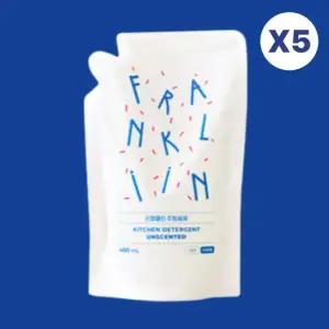 프랭클린 주방 젖병 유아 식기 세정제 450ml 5개