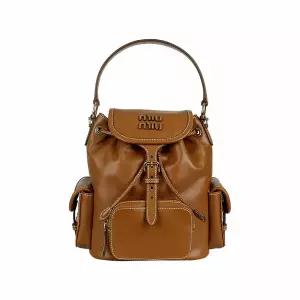 [미우미우] 25FW 로고 레더 백팩 미듐 (5BZ043 2CRW F0046)