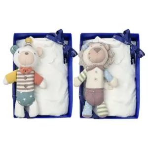 [갤러리아] (압소바출산,태교,배냇저고리세트)첼시배냇슈트+사자,곰돌딸랑이세트(A1A-10113SET)