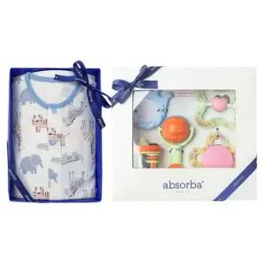 [갤러리아] (압소바출산,백일,돌,신생아내의세트)시코슬림내의+5종딸랑이세트(A1A-103D3SET)