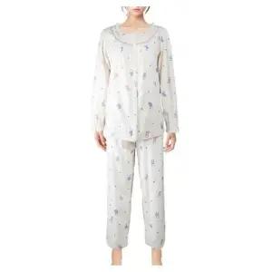 [갤러리아] [비비안]포근따뜻 순면 약기모 고양이 나염 여성 파자마 잠옷 WP8873R