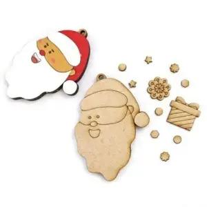 ( )우드공예 MDF DIY 크리스마스 마라카스 쉐이커 (산타 키링) 열개