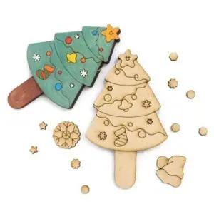 ( )우드공예 MDF DIY 크리스마스 마라카스 쉐이커 (트리 흔들이) 열개