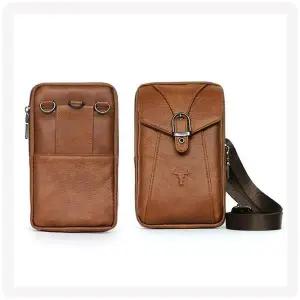 [하프클럽/]인기있는 미니 힙색 보조 가방 가죽 허리색 크로스