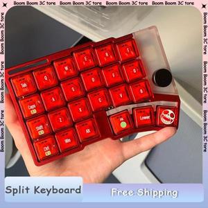 Jezail Funder Cornix 스플릿 키보드(노브 포함) 무선 듀얼 모드 로우 프로파일 CNC 알루미늄 케이스 기계