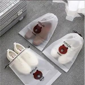 1p 곰 방수 파우치 다회용 비닐 반투명