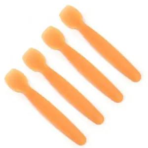 도블레 실리콘 이유식 유아 수저 스푼 4P 세트 오렌지