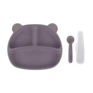 베베락 유아 자기주도 이유식기 흡착 식판 레드빈