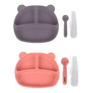 베베락 아기 유아 이유식 흡착 실리콘 식판 토핑