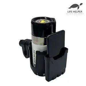 라이프헬퍼 2in1 휠체어 멀티 거치대 MH01 핸드폰 텀블러 컵홀더 음료수 물병