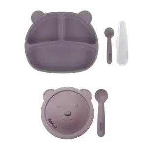 베베락 유아식기 실리콘 흡착식판 흡착볼 세트 레드빈