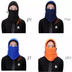 방한마스크 후드넥워머 모자 털모자 기모 목도리 후드넥워머