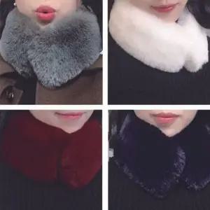 (색상 블랙)겨울코디 자석 털목도리 퍼목도리 쁘띠머플러