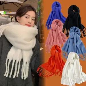 목도리 쁘띠목도리 겨울용 니트머플러 남녀공용 심플 디자인 부드러운 넥워머 방한용 데일리 머플러