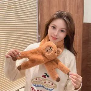 (색상 카피바라 머플러)인기템겨울 카파바라 목도리 귀여운 에코퍼 동물 머플러 페이크퍼 쁘띠목도리 밍크