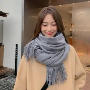 예쁜 무지 심플한 목도리 남여공용 커플 겨울패션 니트목도리 커플목도리 남여공용목도리 겨울목도리