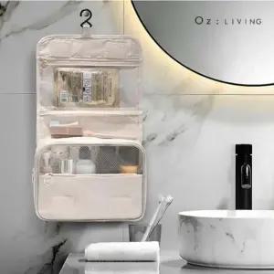 여행용 세면도구 파우치 벽걸이형 휴대용 간편수납 워