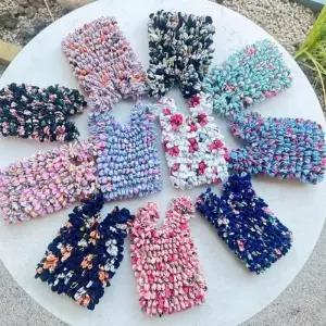 [라일리] Rly 쭉쭉 시장가방 늘어나는 플라워 땡땡이 캔버스 장