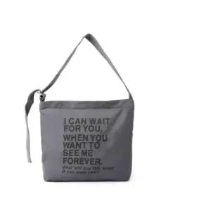 [라일리] Rly 캔버스 크로스백 영문 레터링 패브릭 가방 그레이