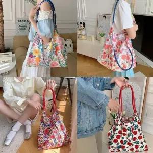 [라일리] Rly 로프 당일 플라워 캔버스백 빅 숄더백 쇼퍼백 여