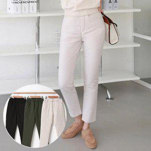 파우더리 패딩 밴딩 팬츠 슬랙스 3color / 겨울 S~XL 빅사이즈 제작