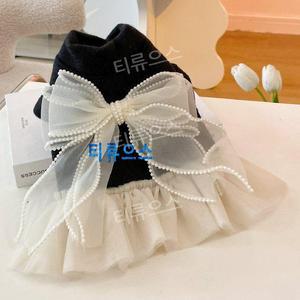 애견 진주 리본 망사 원피스 강아지원피스 애완옷 드레스 왕리본원피스 고양이 티류으