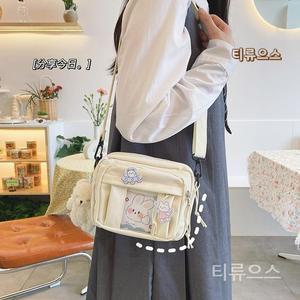 귀여운 여자 학생 메신저백 옆으로매는 소풍 가방 초등 미니 투명 크로스백 겨울 티류