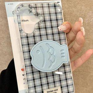 최신 귀여운 아이폰 케이스 체크패턴 물고기 스마트톡 / 핸드폰케이스 16 15 14 프로