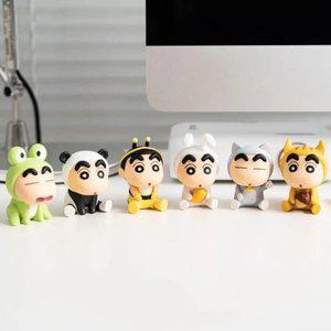 짱구는 못말려 동물 코스프레 피규어 6종 대시보드 모니터 차량용품 장식 인형 꾸미기