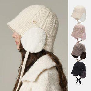 알파카 니트 귀달이퍼 둥근햇 아르벨 (4 colors)