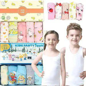 TRY 어린이 삼각 팬티 5매입 순면 런닝 주니어 속옷 드로즈 사각 속바지 어린이