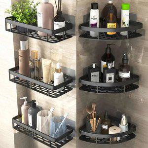 [1개+1개+1개] 총3개 초강력 무타공 욕실선반 일자형 코너형 접착식 올스텐 화장실 정