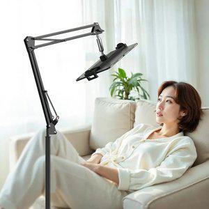 스마트폰 태블릿 아이패드 집게형 자바라 탄소강 스탠드형 침대 거치대