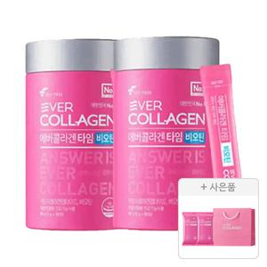 에버콜라겐 타임비오틴 30포, 2개+증정(타임비오틴 셀 10포, 2개+쇼핑백(소), 1개)