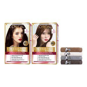 로레알파리 엑셀랑스 크림 염모제 2개 + 스누피 타올 1장(색상 랜덤)