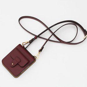 마뜨 갤럭시Z플립 4,3 소가죽 힌지보호 덮개 장식 가죽케이스 와인 P85355 ( 어깨끈 가