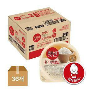 [T감사제 가격 30,900원] CJ햇반 윤기가득쌀밥 210g, 36개입