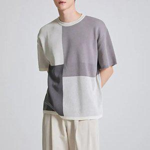 [스파오] 컬러블록 반팔 니트 (SPKWC37M11-T)