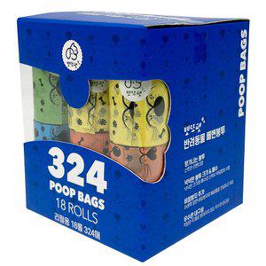 뽀또펫 강아지 배변봉투 324매/522매+배변통/576매 산화생분해 풉백 똥츄 웁스백