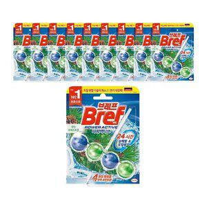 브레프 파워액티브 변기세정제 파인 포레스트향, 10개