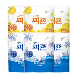 피죤 섬유유연제 리필 옐로우미모사, 2.3L, 3개 + 블루비앙카, 2.3L, 3개