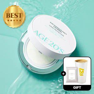 (40%+7%묶음할인/커피쿠폰+클렌징티슈)에이지투웨니스 선 에센스 팩트 카밍 롱프로텍션