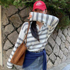 [모어렌] [MADE] 힐린 스트라이프 울 카라 니트 [tnt0813]