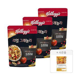 켈로그 리얼 그래놀라 400g, 3개+증정(카라멜&피칸 프로틴 딜라이트 50g, 1개)