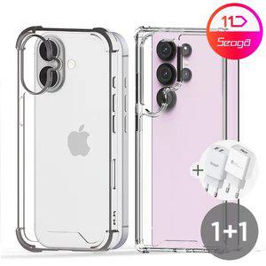 [서가] 1개+1개 갤럭시 아이폰 에어백 투명 범퍼 케이스