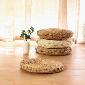 천연 라탄 원형 방석 사무실 식탁 쇼파 카페 인테리어 소품 쿠션 40CM